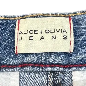 Alice + Olivia Conry Pleated Denim Shorts Ivy Blue Cotton‎ High Waist Cuffed 25 thumbnail 6