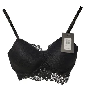 Fredericks of Hollywood Finley Bralette Womens Size S Black Lace Bow NWT Padding thumbnail 1