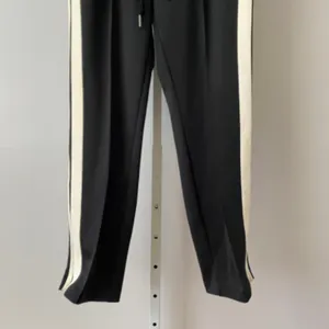 Pam & Gela S‎ Black Track Pants White Side Stripe Drawstring Tapered Athleisure thumbnail 3