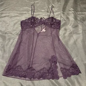 Victoria's Secret Purple Lace Chemise thumbnail 1