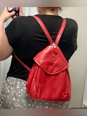 Canyon Outback Red Leather Shoulder Bag Convertible Backpack Louisville Cardinal thumbnail 15