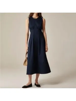 J.Crew Pintuck midi dress in stretch twill thumbnail 2