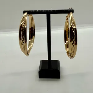 Daisy‎ Fuentes Textured Solid Gold Tone Hoop Earrings thumbnail 5