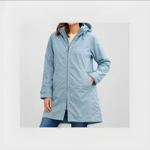 L.L.Bean Women’s XS Light Blue Hooded Rain Jacket Long Waterproof Windbreaker thumbnail 6