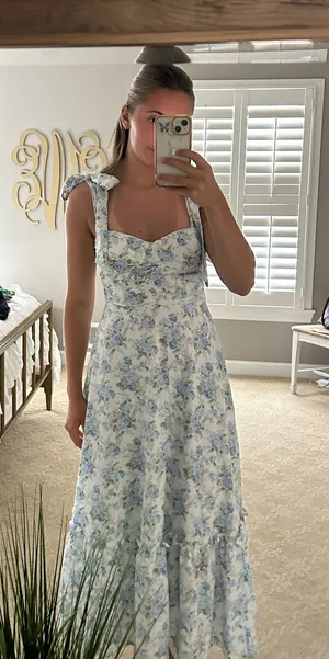 Blue Floral Maxi Dress thumbnail 1