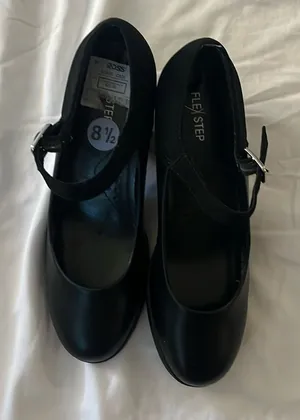 Flex step black faux leather and suede pump Mary Jane's women's 8.5 thumbnail 1