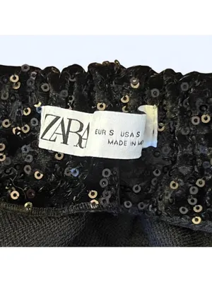 Zara black fairycore party going out clubwear sequin mini skirt size small thumbnail 6