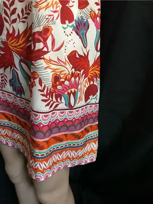 SHEIN Floral Off-Shoulder Shift Dress in Red & White LG thumbnail 4