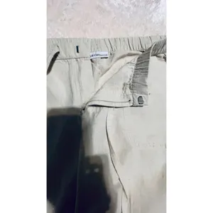 Liz‎ Claiborne Linen Blend Drawstring Crop Pants Beige Womens Large Wide Leg thumbnail 5
