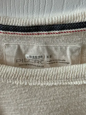 Anthropologie Pilcro Ruffled Raglan Thermal Top in Cream thumbnail 4