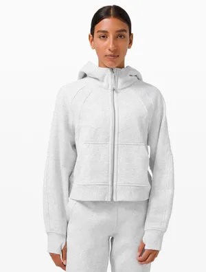 Lululemon full zipper scuba color in healthered core ultra light grey size M/L thumbnail 1