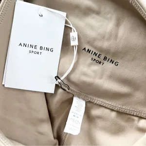 Anine Bing Beige Blake Sport Shorts in Tan and Black NWT thumbnail 4