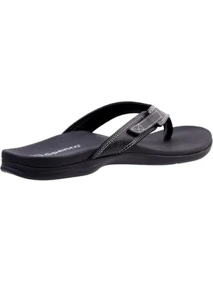 Spenco Women’s Size 8D Ava Orthotic Sandals Black‎ Adjustable Leather Thong thumbnail 3