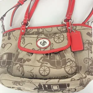 COACH Leah Horse Carriage Print Canvas and Leather Shoulder Bag - $274. - #14855 thumbnail 11