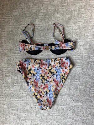 MINKPINK Floral Underwire Bikini Set in Pink, Yellow, Blue thumbnail 2