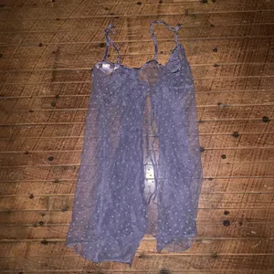 Victoria’s Secret purple polka dot silky flower tie front M negligee thumbnail 4