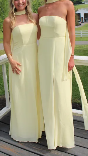 Azazie Yellow Bridesmaid Dress thumbnail 4