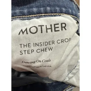 Mother The Insider Crop Step Chew in Dancing on Coals Distressed Blue Jeans Sz26 thumbnail 8