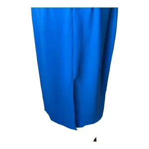 Zara Dress Women Medium Royal Blue Ruched V‎ Neck Sleeveless Midi NWT Party thumbnail 6