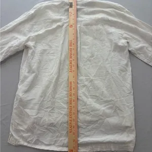 Madwell Womens White Cotton Gauze V-Neck‎ Button Tunic Top Small thumbnail 7