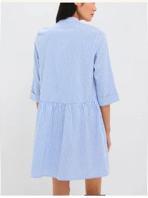 Tuckernuck Blue and White Striped Midi Shirt Dress thumbnail 2