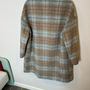 Marc New York Plaid Double Breasted Wool Blend‎ Coat Women Size M thumbnail 3