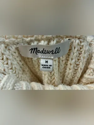 Madewell Turtleneck Sweater Knit - Cream, Medium thumbnail 5