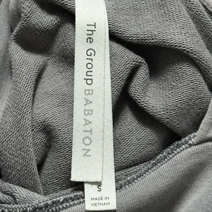 Aritzia The Group by Babaton Weekender Pullover Cinch Cropped Hoodie Gray Small thumbnail 5