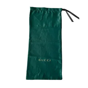 Gucci set of dark green silky polyester rectangular shoe storage drawstring bags thumbnail 2