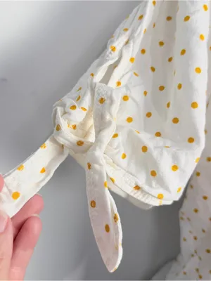 Maeve Anthropologie Louise Wrap Top Sz 14 Polka Dots Linen Blend Shirt thumbnail 4