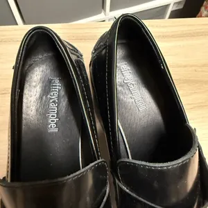 Jeffrey Campbell Lug Sole Woven Toe Heeled Black Loafers thumbnail 6