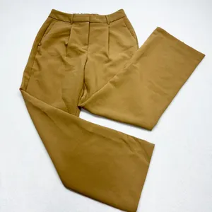 A New‎ Day Wide Leg Pleated Trousers Womens Size S Camel Tan High Rise Stretch thumbnail 1