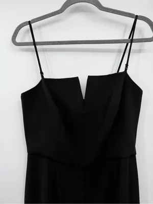 WAYF Spaghetti Strap Wide Leg Jumpsuit Womens M Black V Neck Formal thumbnail 5