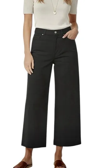 Old Navy Black Pants Women’s High Rise Wide Leg Sz 10 thumbnail 1