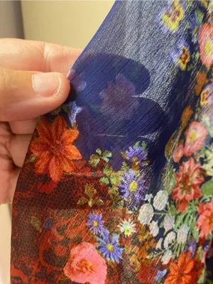 new directions Navy Floral Mixed-Print Button Front Blouse thumbnail 3