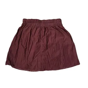 Madewell Brown Corduroy Paperbag Button-Front Mini Skirt Dusty Redwood Sz S thumbnail 6
