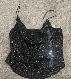 Forever 21 Black Sequin Sleeveless Camisole thumbnail 1