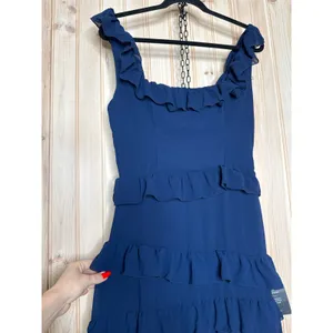 Lulus Compelling Romantic Dark Blue Ruffled Tiered Maxi Dress Holiday Gala Small thumbnail 5