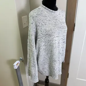 Jack by BB Dakota Grey Speckled Sweater Mock Crewneck Knit‎ Neutral Capsule L thumbnail 3