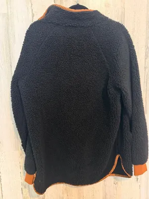 Natural Reflections Women’s XL Black Sherpa Fleece Pullover Quilted Snap Neck thumbnail 5