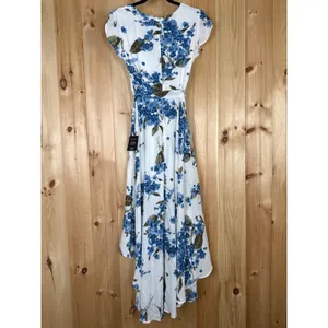 NWT Lulus French Countryside White Floral Print Hi-Low Dress Asymmetrical Sz XS thumbnail 4