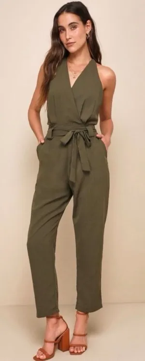 Lulu’s Olive Green Jumpsuit  thumbnail 1