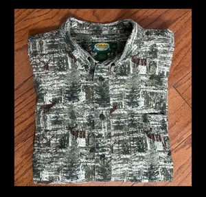 Cabela's longsleeve buttondown Denim deer & tree camouflage pattern - Size XL. Gently warn & excellent condition. Measurements approximately 27” from armpit to armpit x 29” long. Non-smoking home. Priced at as is condition. Don’t like my price make a reasonable offer! And thank you for checking my closet! thumbnail 8