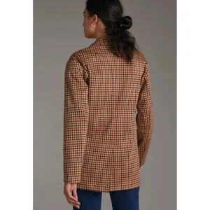 Anthropologie AVEC LES FILLES Longline Plaid Blazer Jacket Preppy Academia Small thumbnail 8