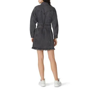 Divine Heritage Gray Henley Western Mini Dress Size XS NO BELT $275 SOLD OUT! thumbnail 2