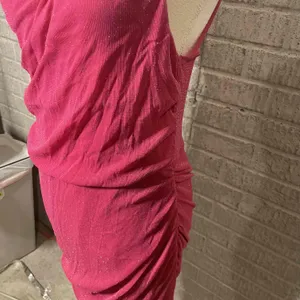 Amazon Sparkly Pink Cinched One Shoulder‎ Dress Size XL thumbnail 2