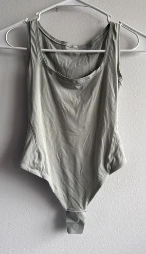Lululemon Align Bodysuit Nulu Sage Green Scoop Neck Sleeveless Thong Back 3611‎ thumbnail 1