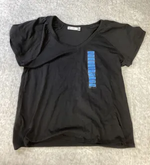 Rafaella Womens Black Short Sleeve V-Neck Raglan T-Shirt Size Large L G/G‎ thumbnail 1