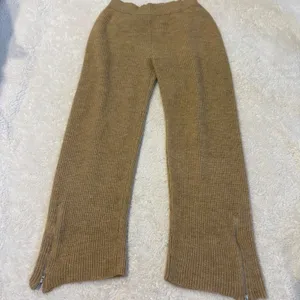 FP Movement Womens Ribbed Flare Knit Pants Tan Sz S Boho Indie Costal Casual thumbnail 2