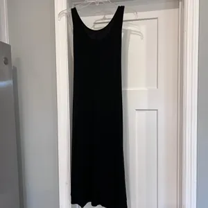 Old Navy Maternity Small Black Sleeveless Front Tie Jersey Midi Dress Scoop Neck thumbnail 2